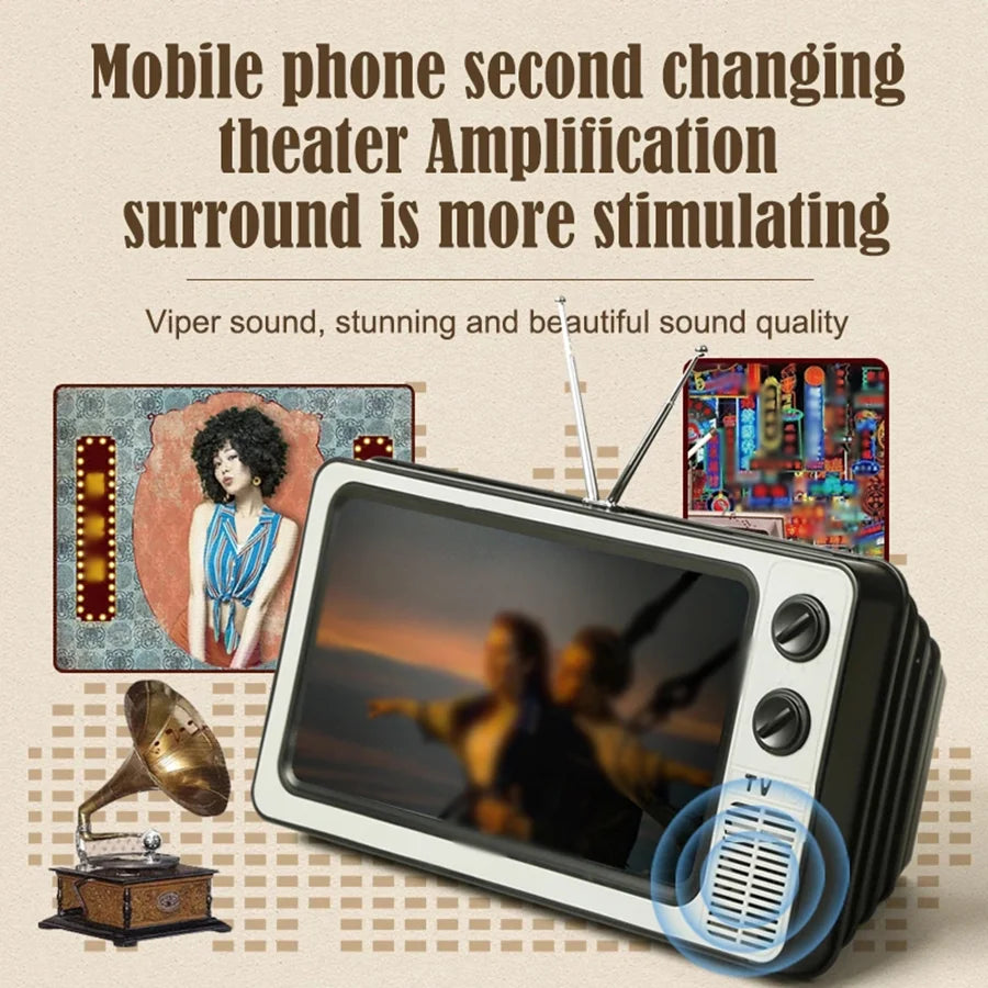 Telefon Ekran Büyütücü | Standlı Telefon Tutucu | HD Video Amplifikatör | Göz Koruma | Retro TV Kutusu - Mağazam