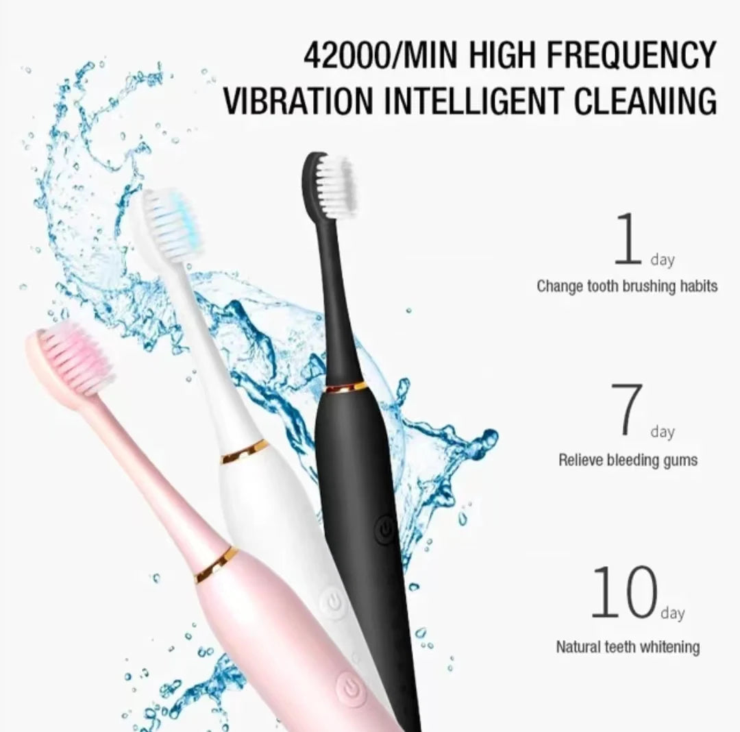 X3 Şarjlı Sonic Elektrikli Diş Fırçası – 4+ Temizlik Modu, Su Geçirmez, 3 Yedek Başlıklı - Mağazam