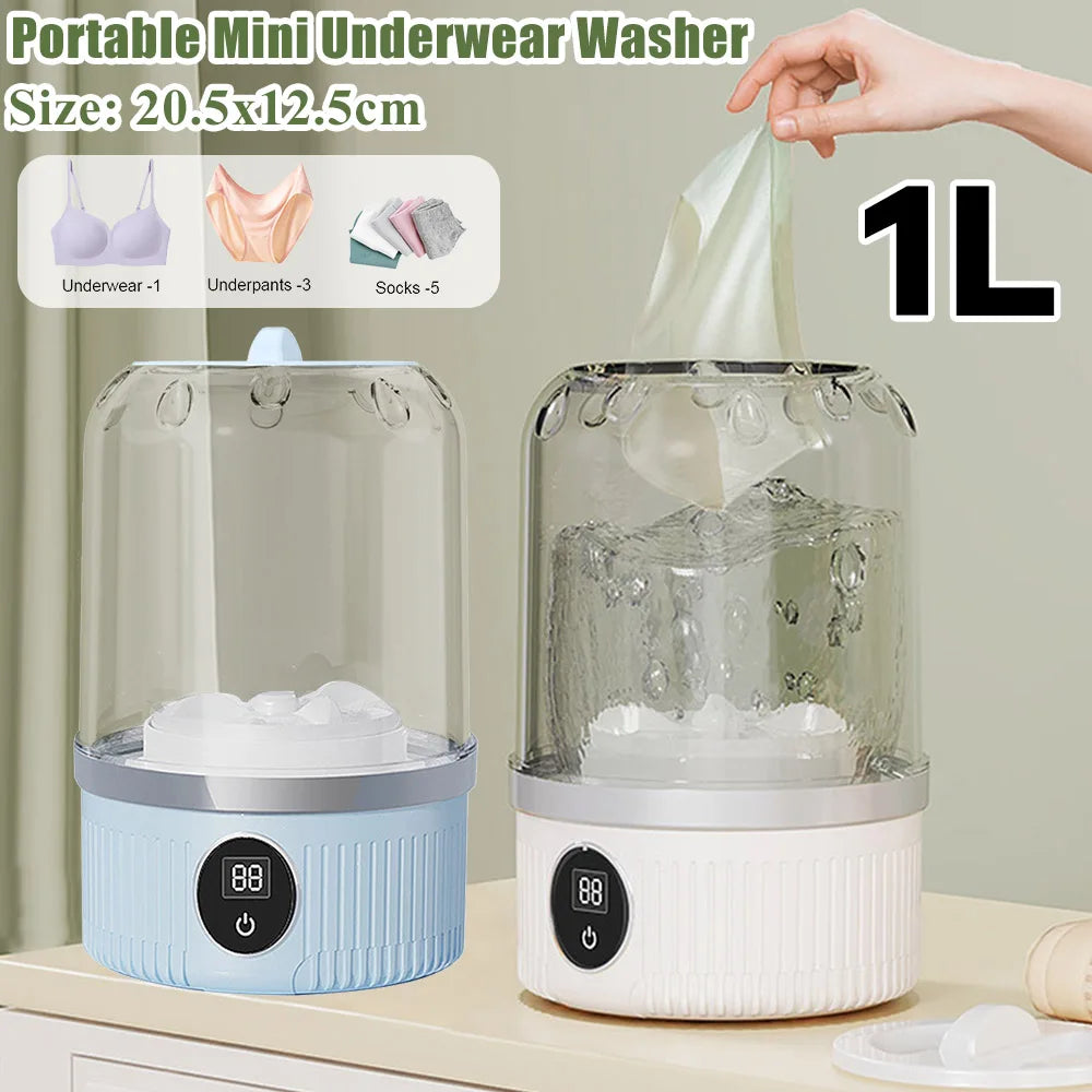 Kablosuz Mini Çamaşır Makinesi | Şarjlı 1L Taşınabilir İç Çamaşırı Yıkayıcı - Mağazam