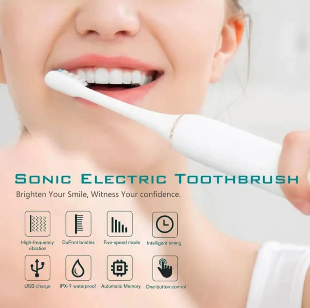 X3 Şarjlı Sonic Elektrikli Diş Fırçası – 4+ Temizlik Modu, Su Geçirmez, 3 Yedek Başlıklı - Mağazam