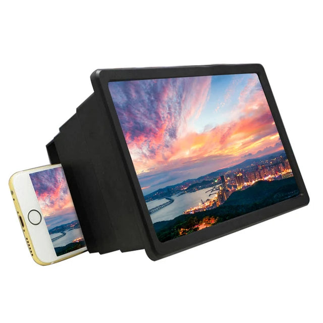 Mobil video büyütücü masaüstü tutucu ile siyah telefon ekran büyütme aparatı